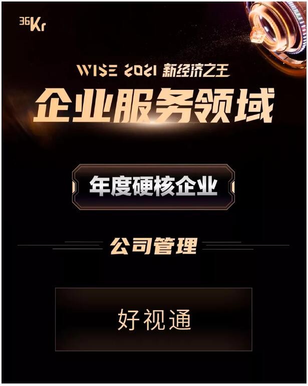 好视通云视频荣耀获选36氪WISE 2021新经济之王“年度硬核企业”