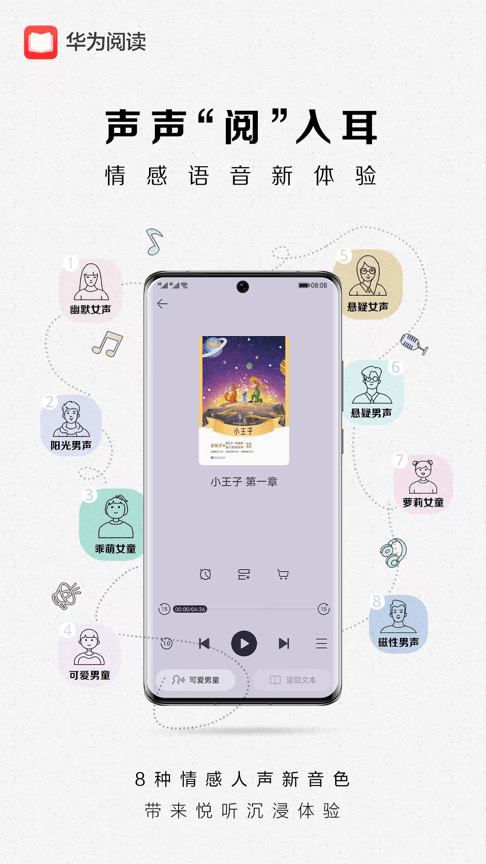 全场景阅读体验再升级，华为阅读8种情感人声全新上线 