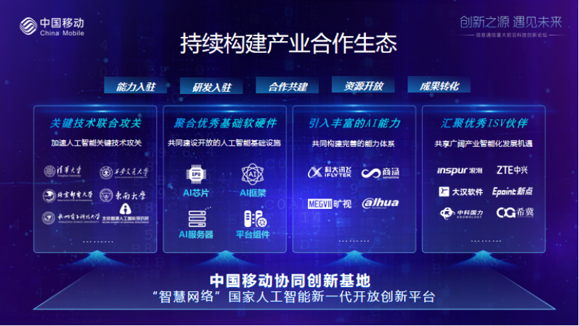 中国移动研究院冯俊兰：基于体系化人工智能的 “智慧网络” 新一代人工智能开放创新平台
