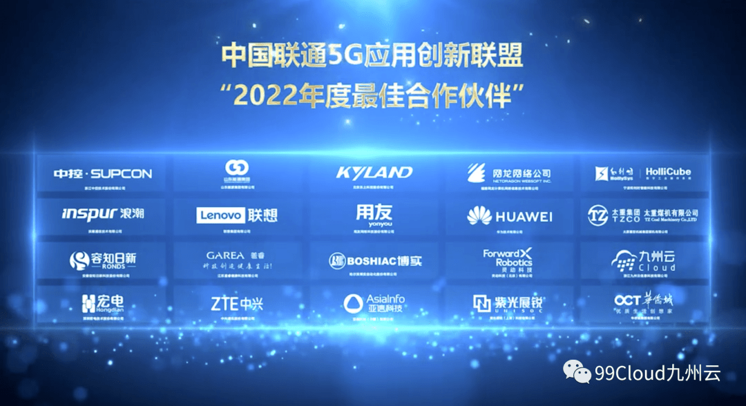 合力同行共促5G发展，九州云获颁中国联通“2022年度最佳合作伙伴”