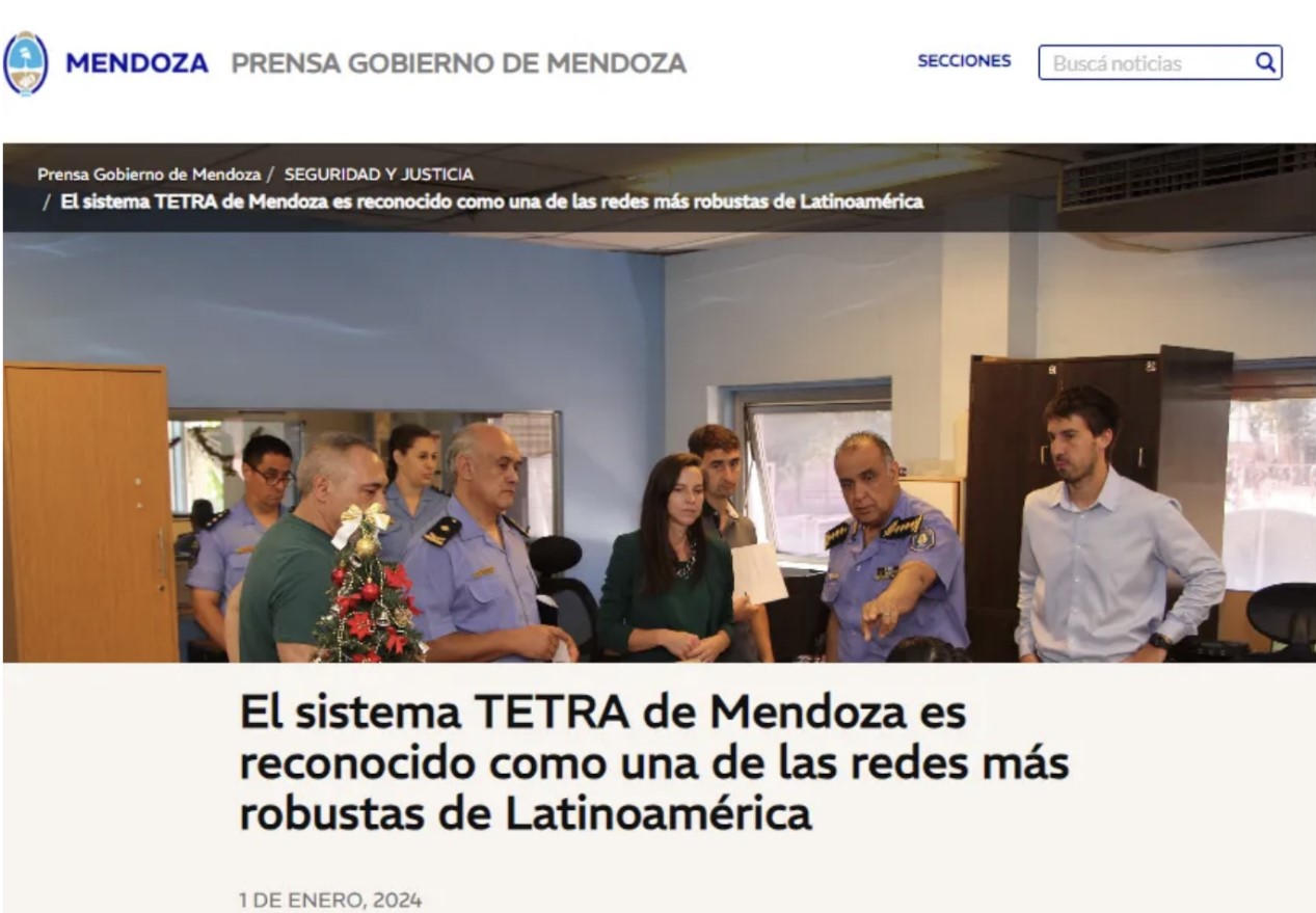 阿根廷门多萨省建成拉美领先的TETRA专用通信网络